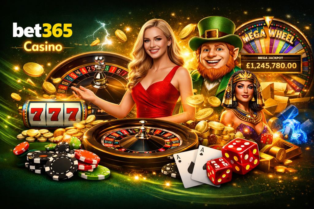 Bet365 casino games roulette blackjack slots jackpot UK online casino interface